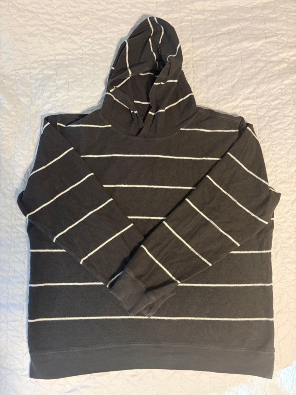 Katin Charcoal Hooded Pullover with White Stripes